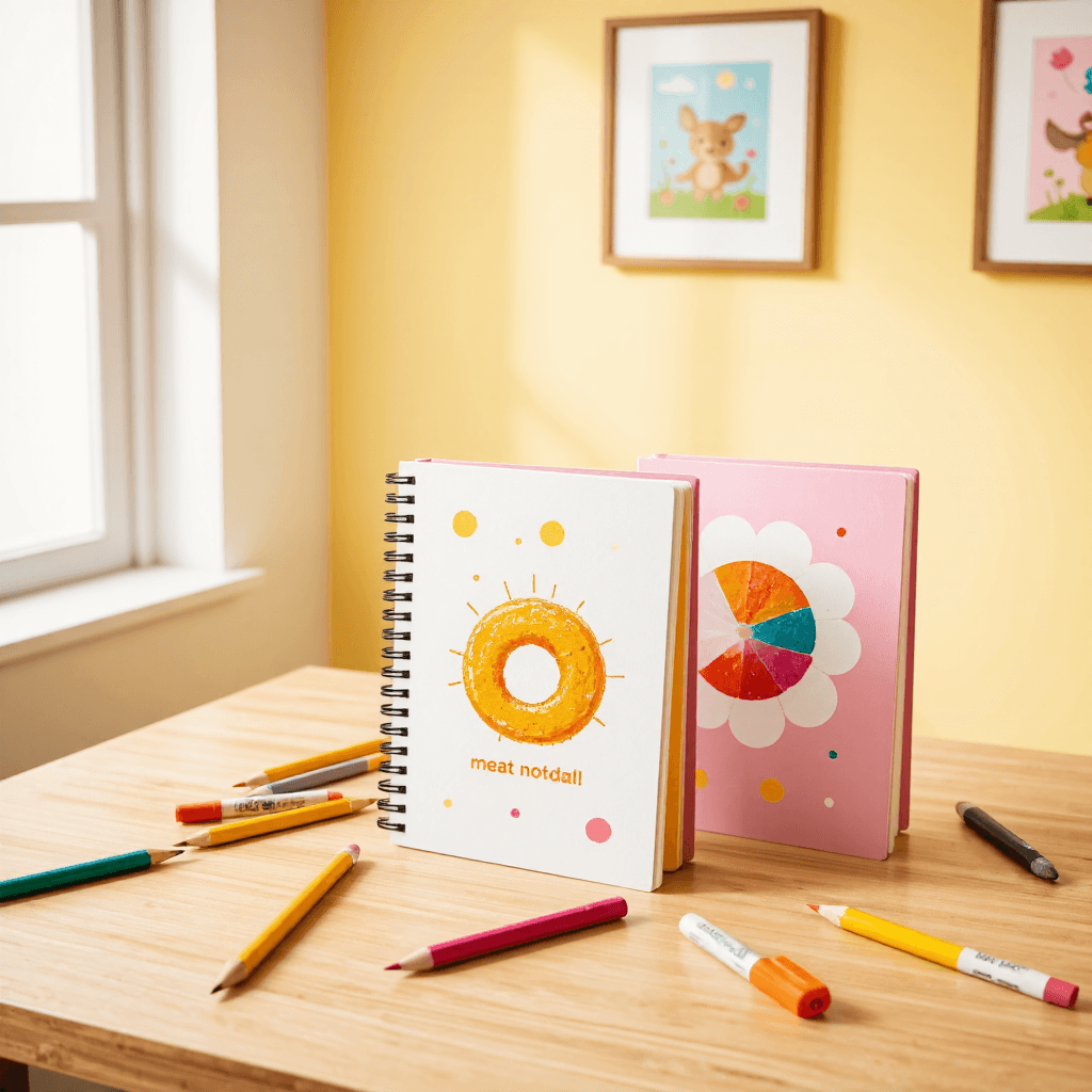 product photography of set of children's activity notebooks