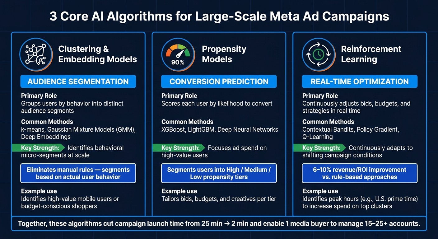 3 Core AI Algorithms Powering Large-Scale Meta Ad Campaigns