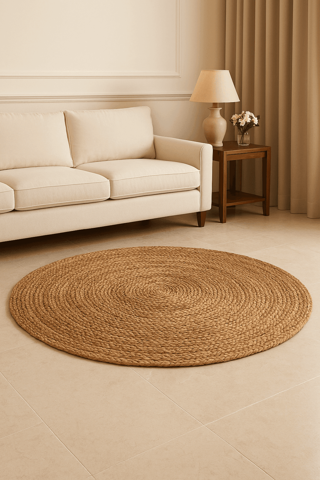 Banana Fibre Round Rug