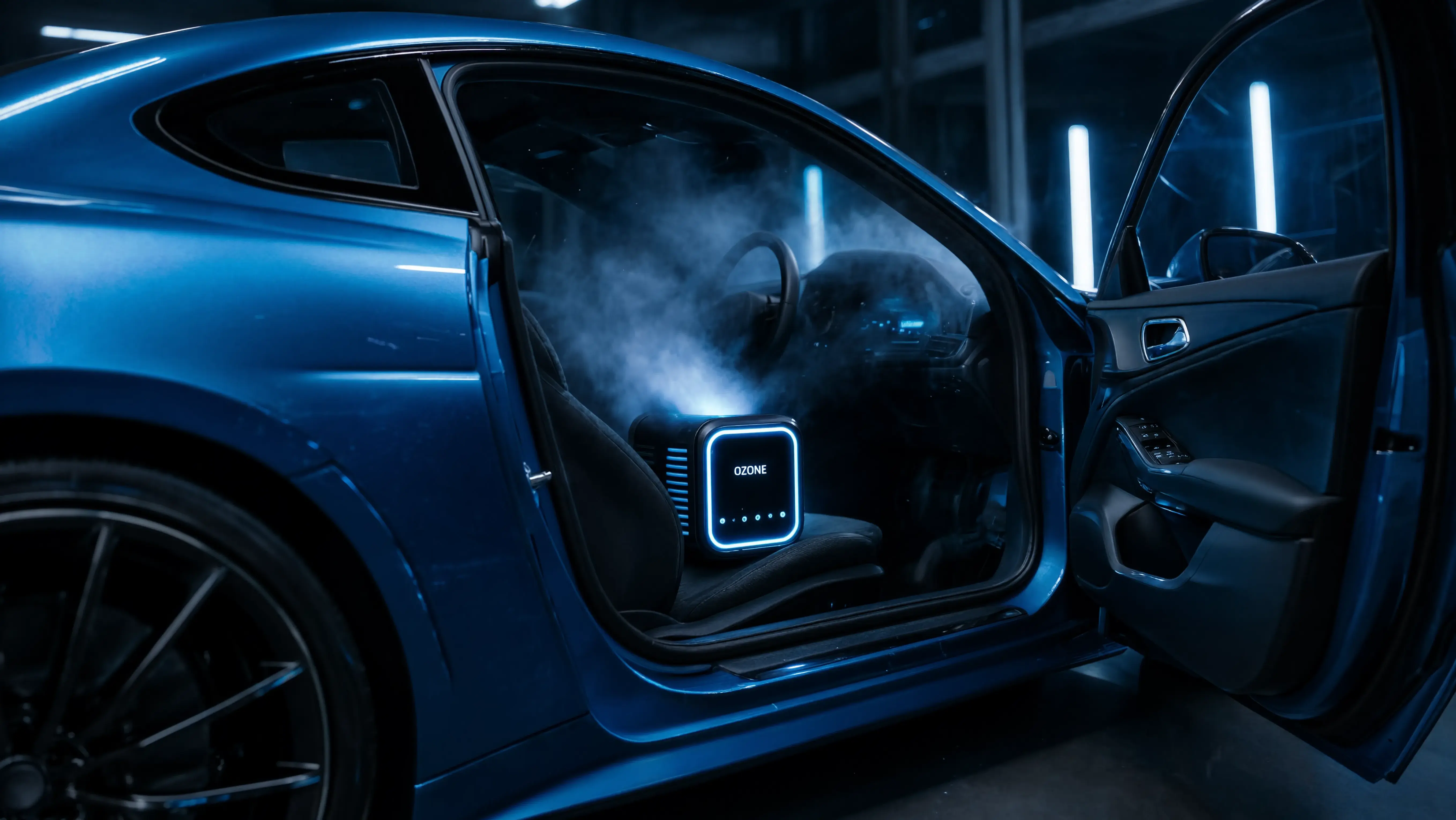 Ozone generator removing odors from a car's interior