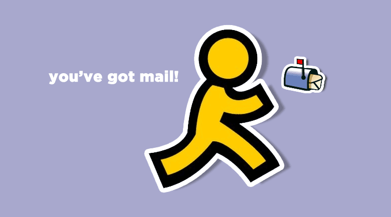 "you've got mail!" image with nostalgic AOL icon