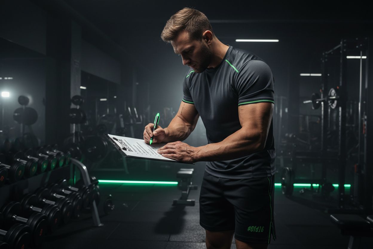 Trainer planning outer biceps workout routine