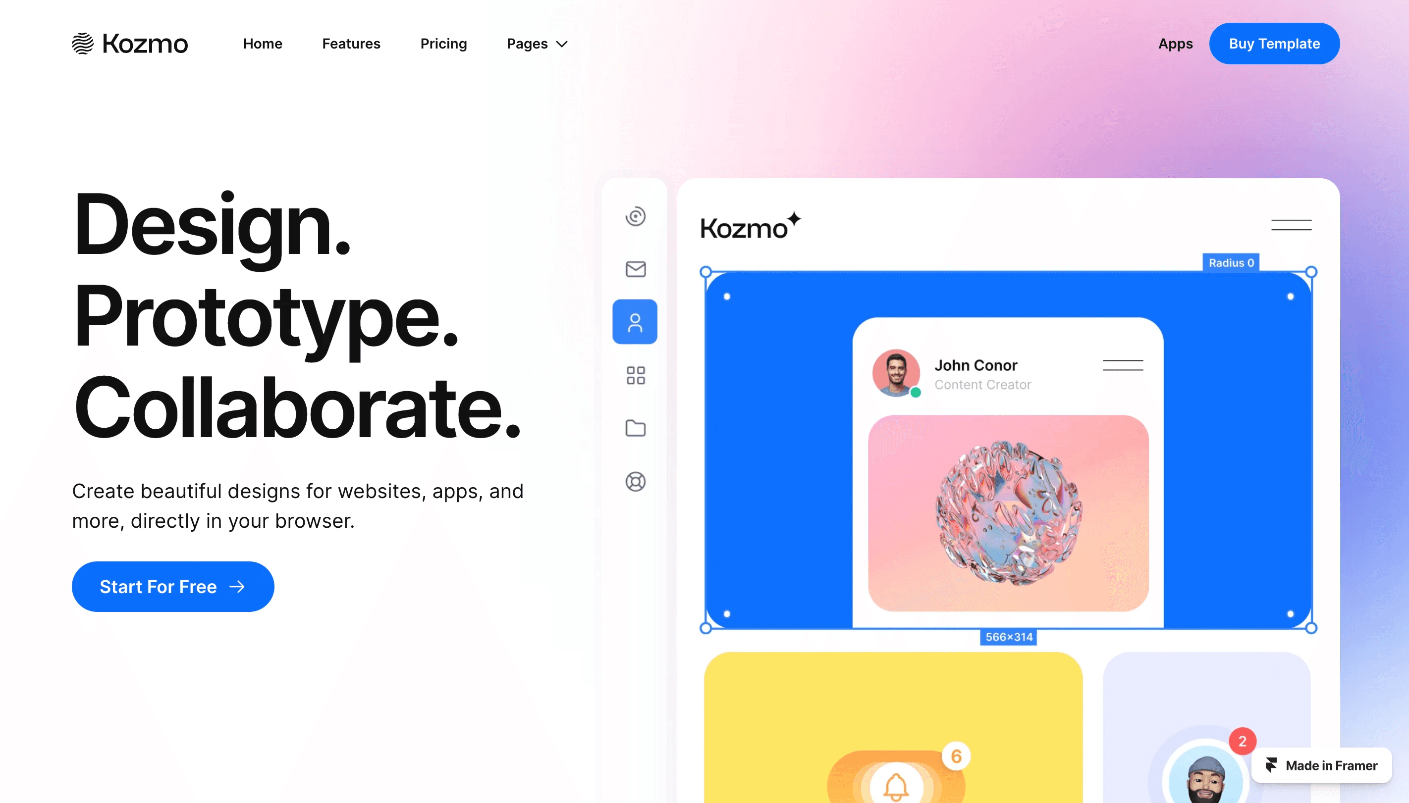 Kozmo — Landing page website template