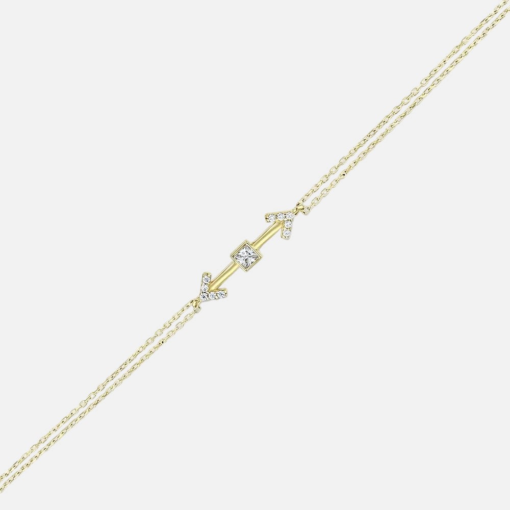 Assos 14 Ayar Altın Tasarım Bileklik Zarif Geometrik Detaylı