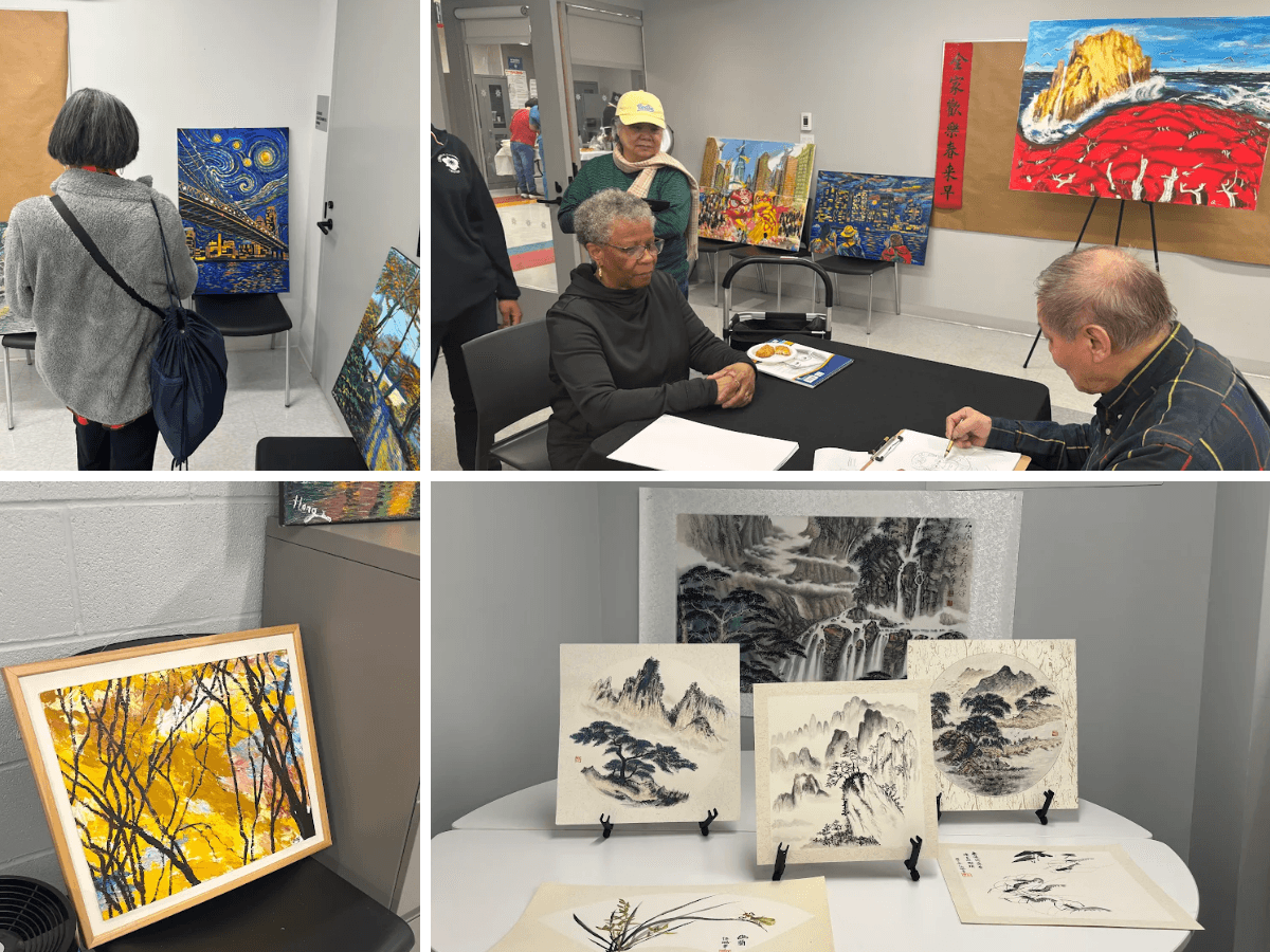 Collage of an art gallery featuring creations from our Older Adult participants.