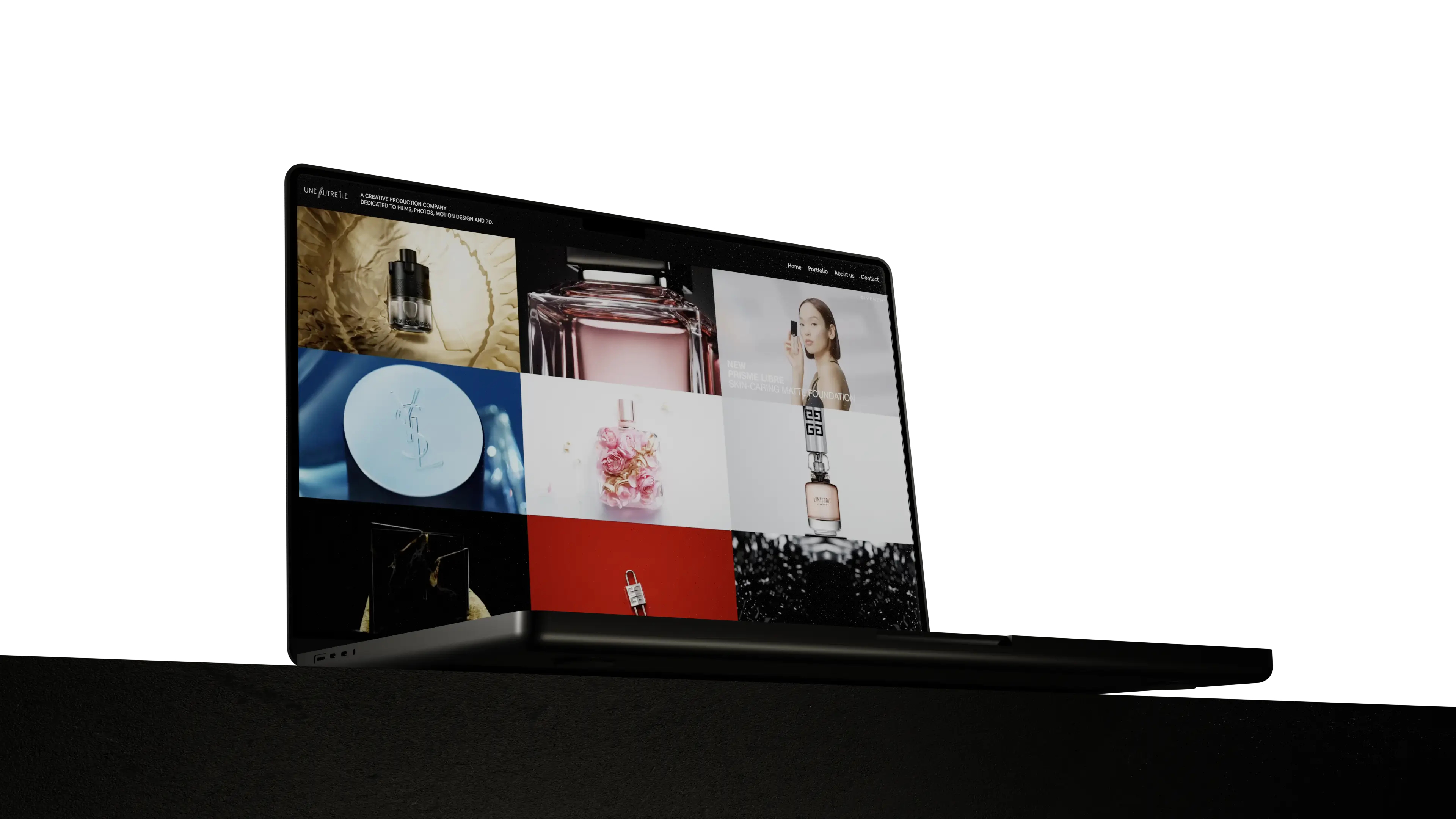 Mockup 3D du site de Une Autre Île Productions