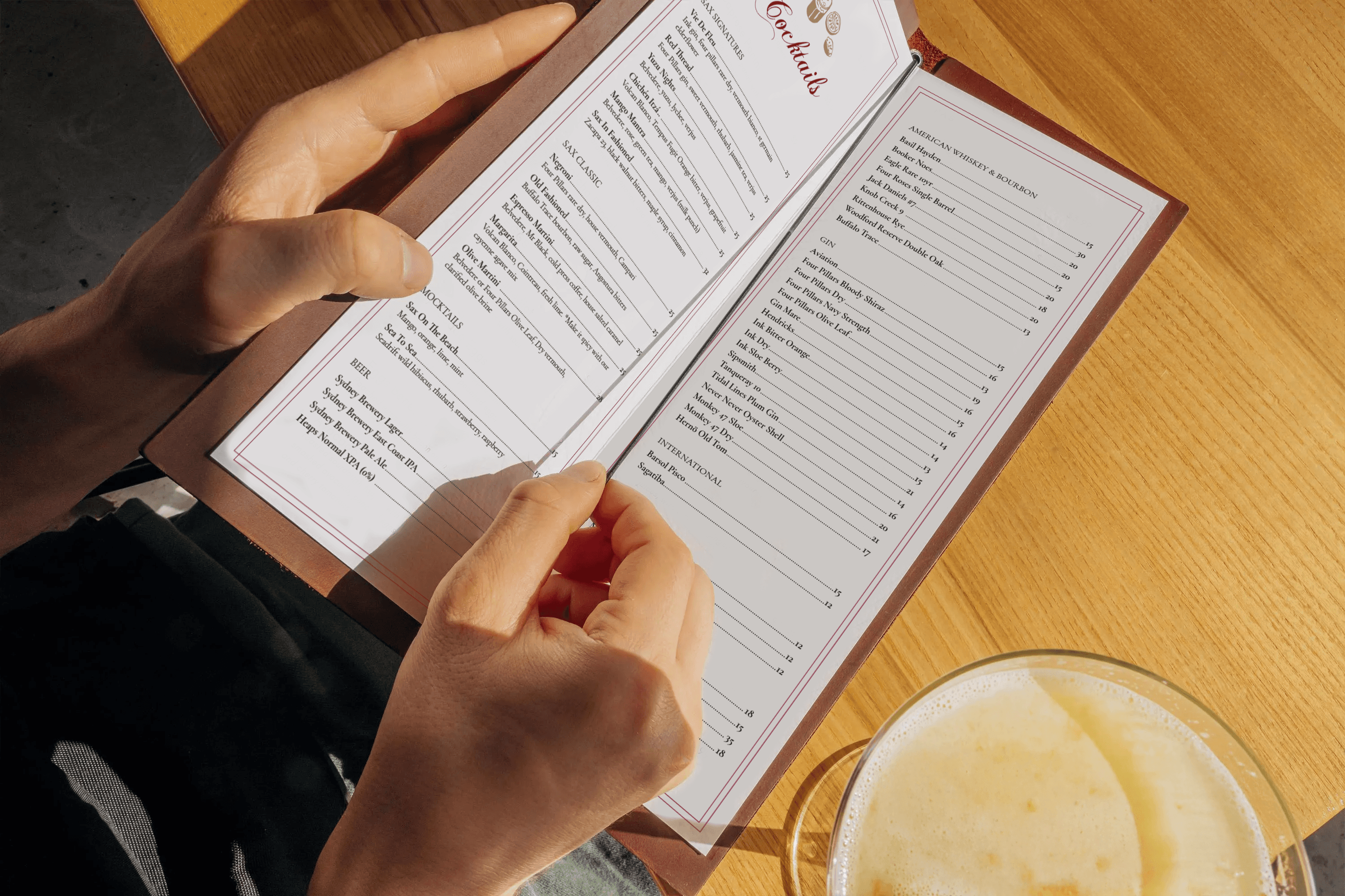 Sax Cafe & Lounge Menu Design