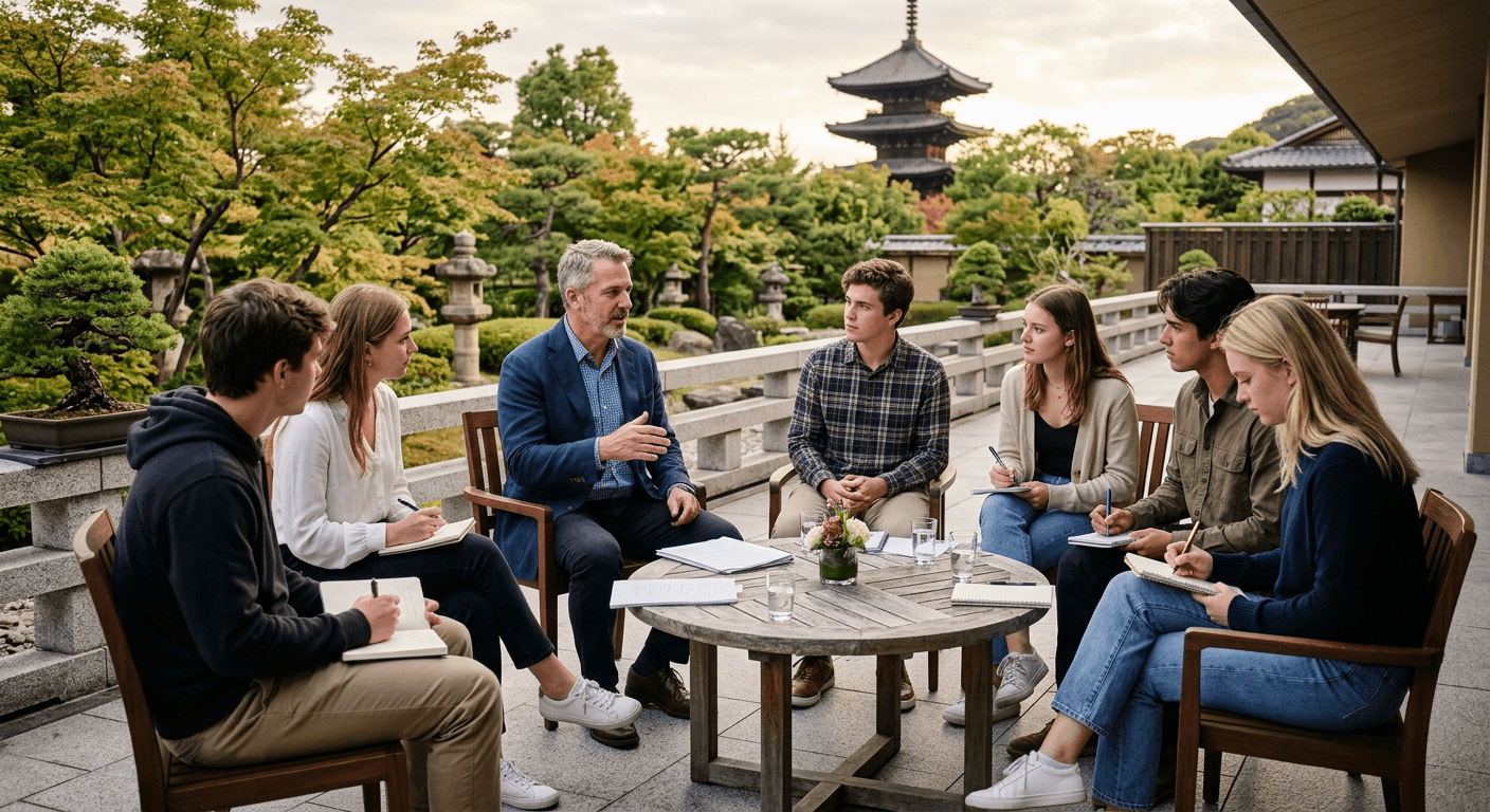 Adults in a small-group mentoring conversation