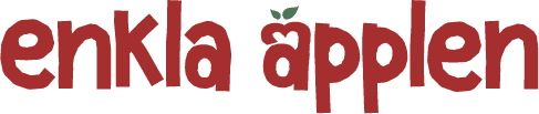 Enkla Äpplen logotype in red and green
