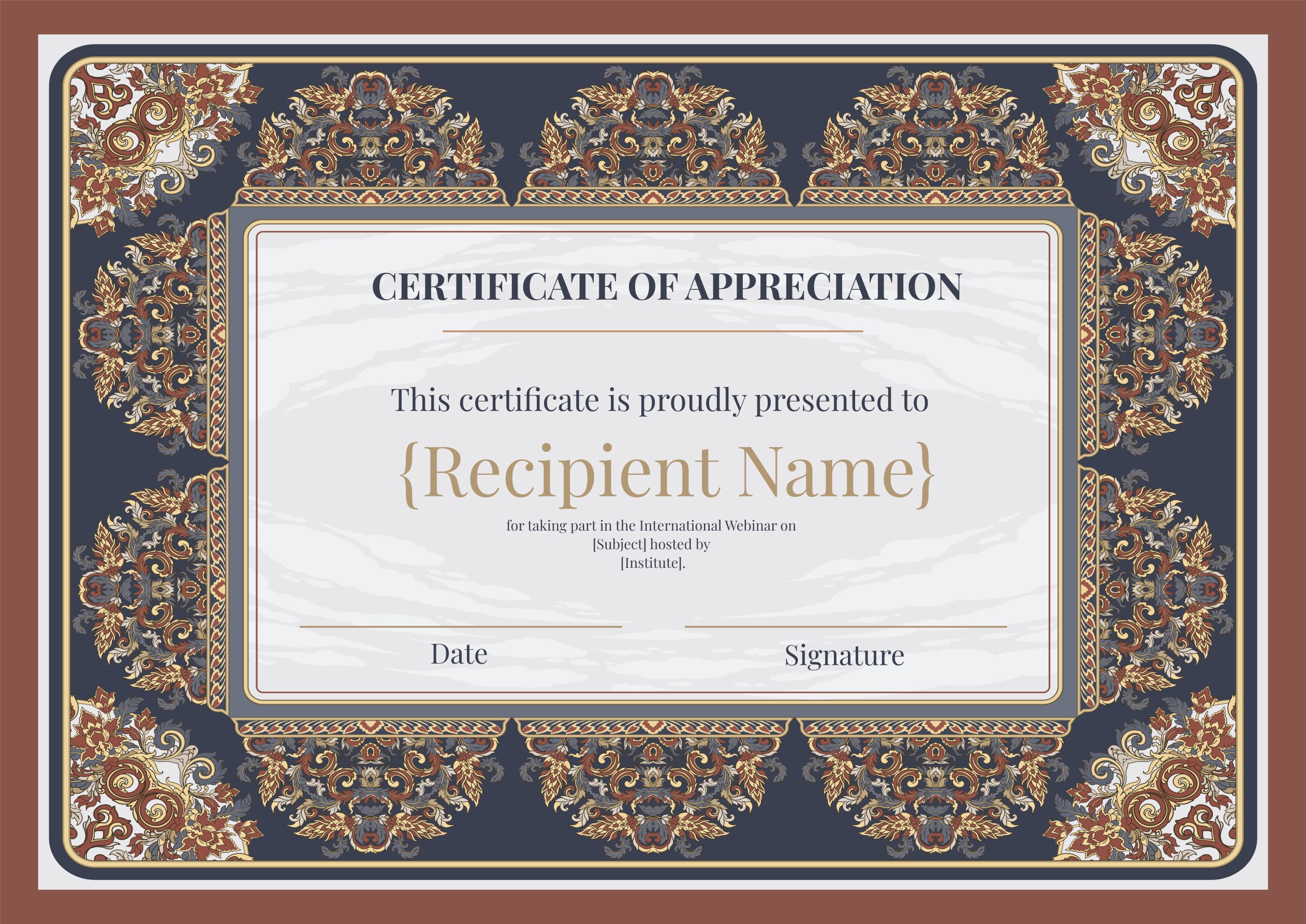 Wauld - Traditional and elegant certificate of appreciation template