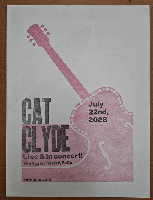 Final Cat Clyde poster print.
