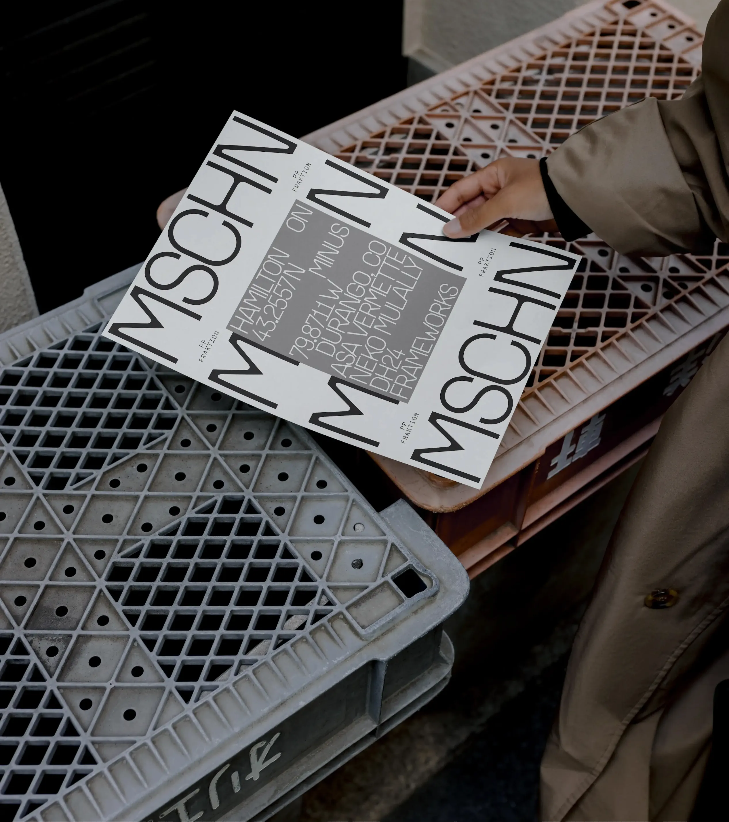 frameworks type specimen mockup on a paper