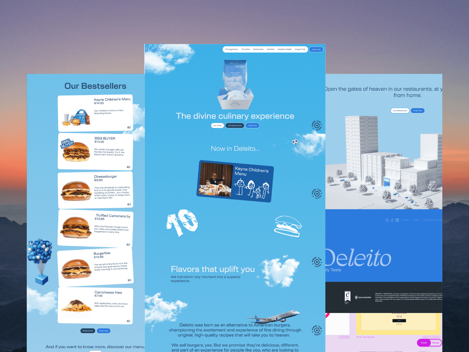 Quierodeleito - A gourmet burger brand landing page design