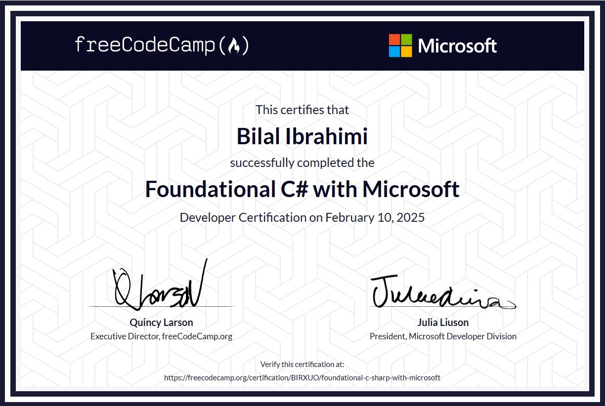 Developer Certification