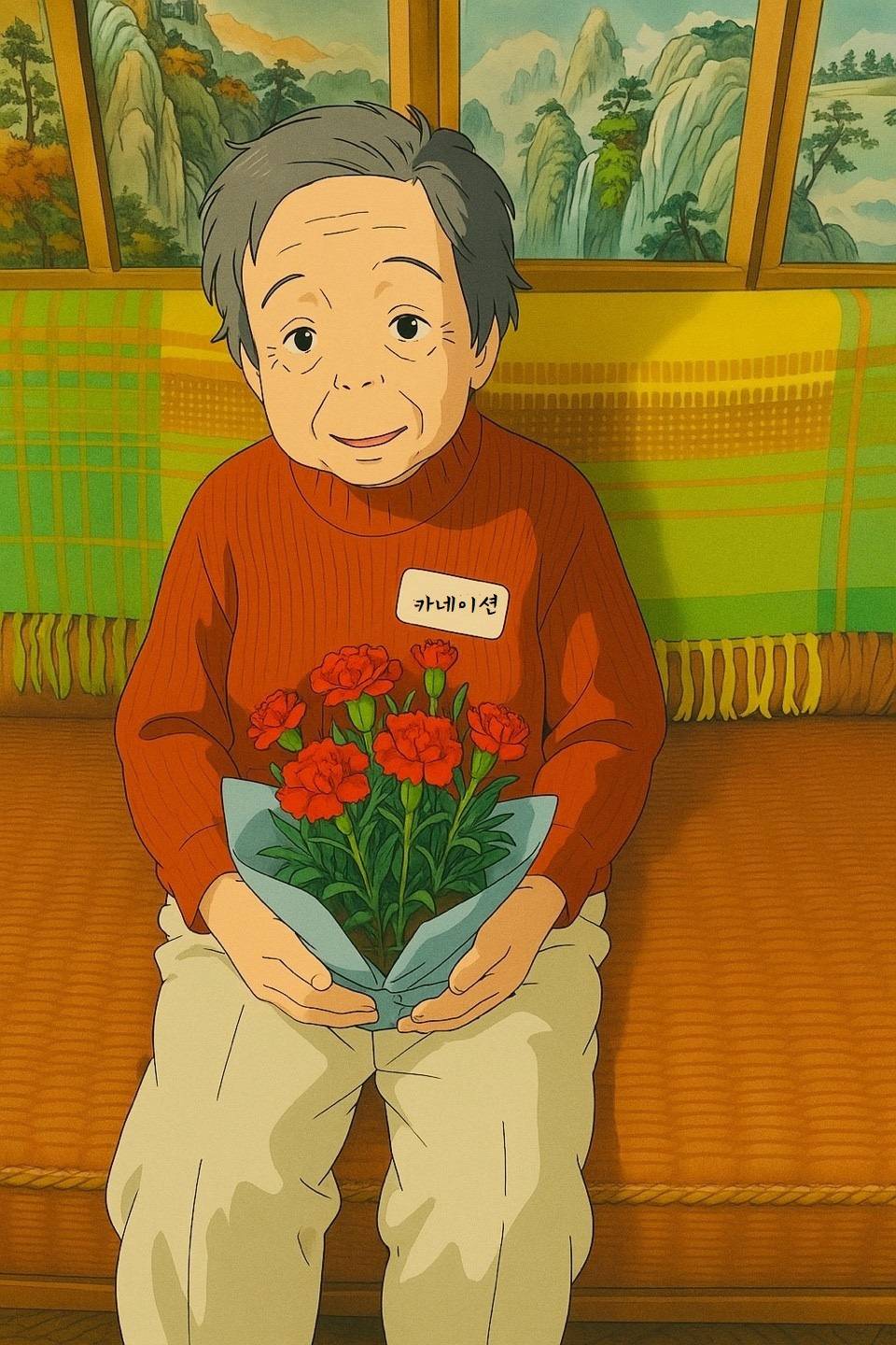 꽃 여자어르신