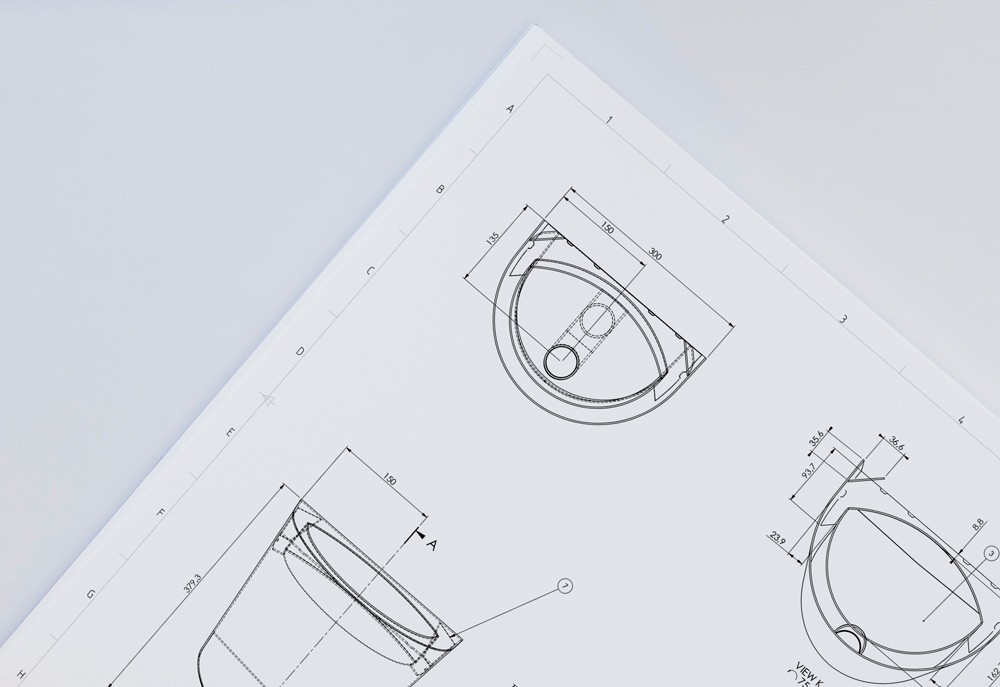 Technische tekening van het Novaryn stomatoilet.