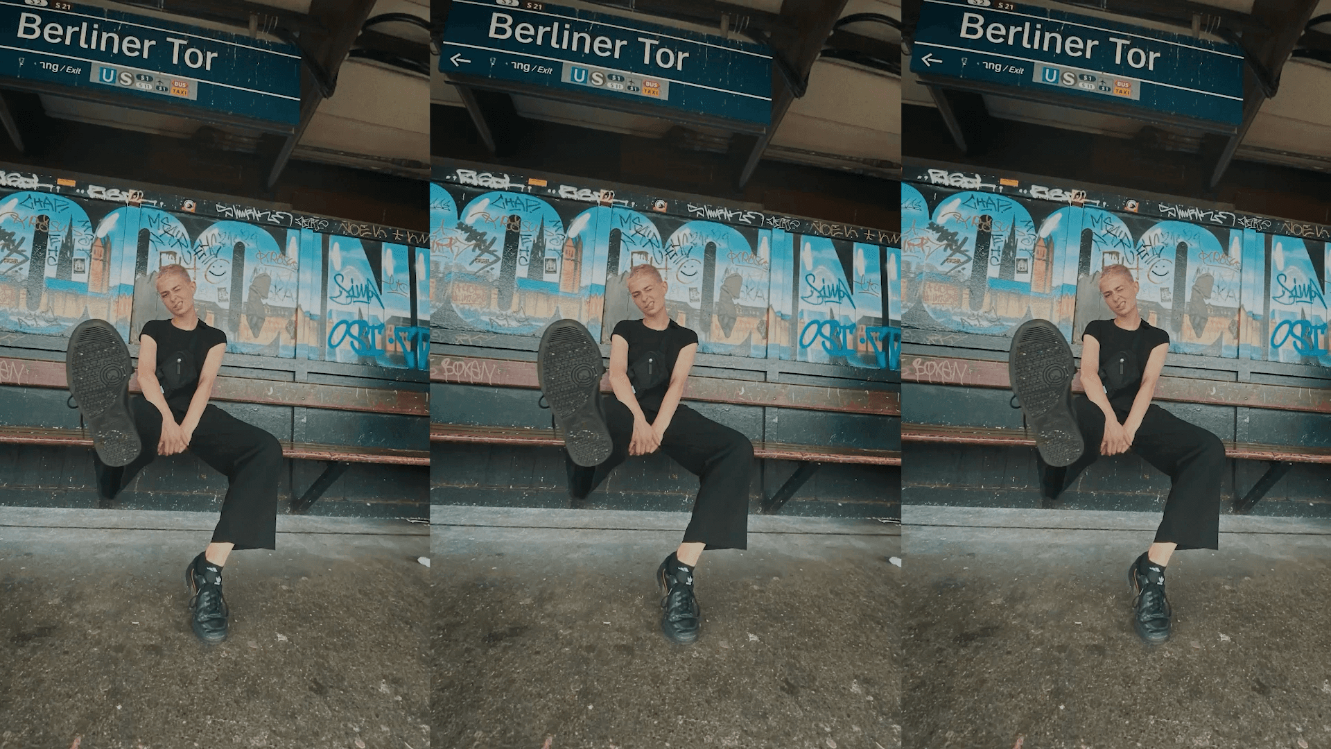 Young commuter at Berliner Tor station in a social-first campaign for hvv.