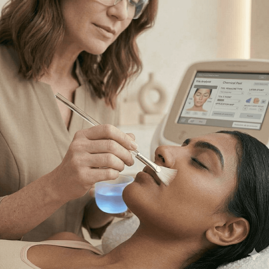 Frown Line Treatment Being Performed