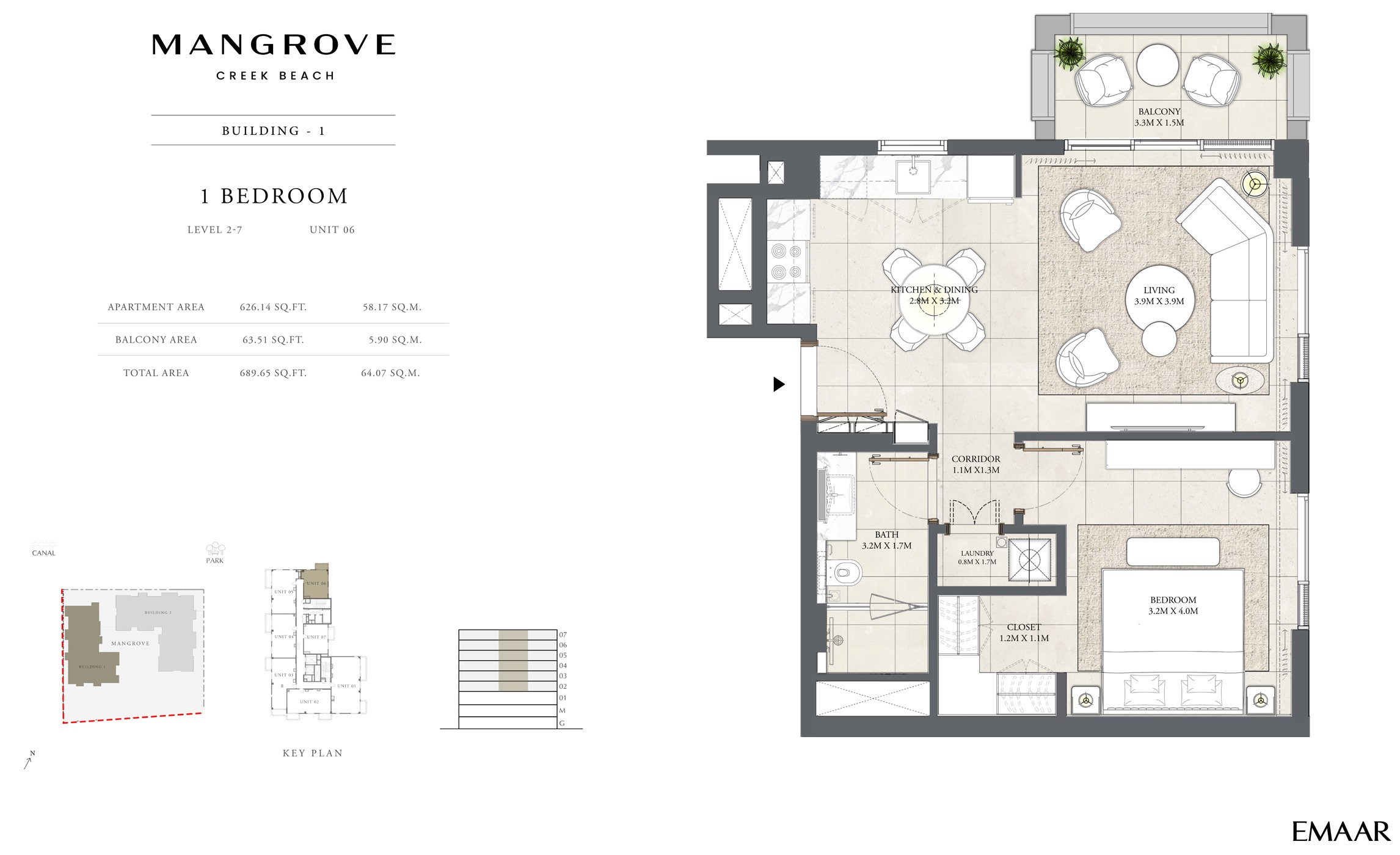 Floor Plan - 1 Bedroom Apartment