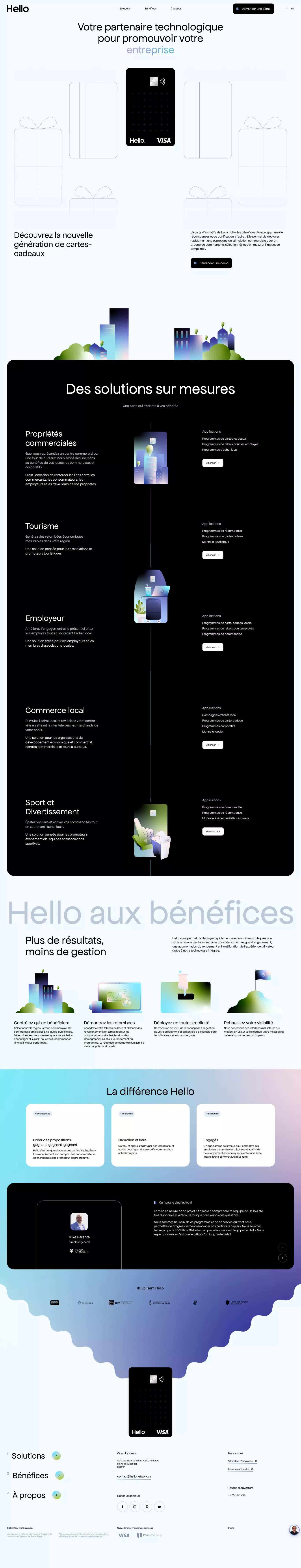 Carte Prépayée Visa landing page screenshot showcasing Tech and Finance design