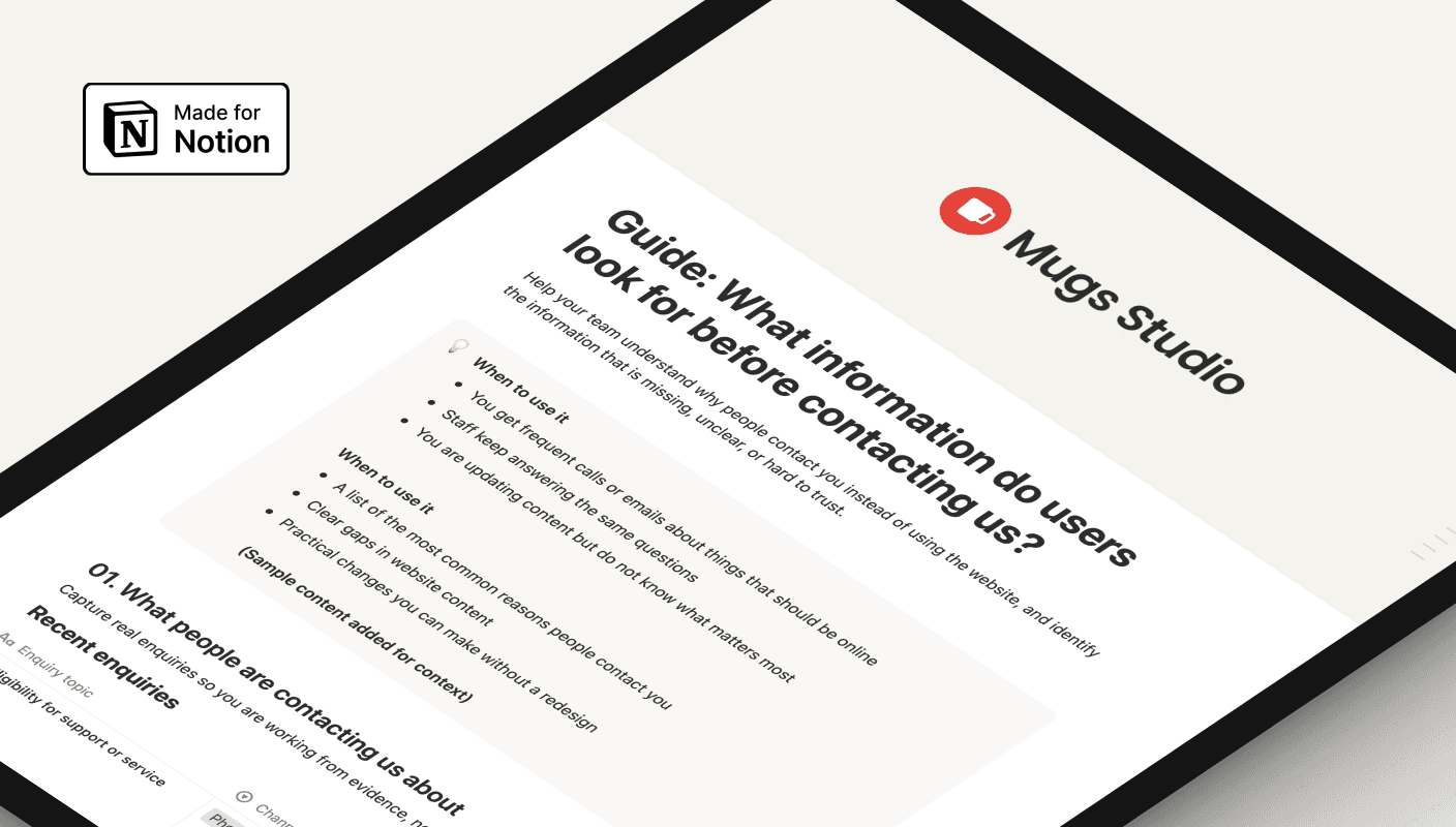 Screen schot of the notion template