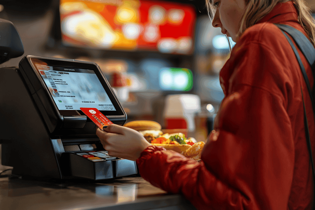 paying with a card