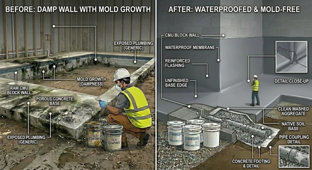 Mold prevention waterproofing and moisture source investigation in a Fort Lauderdale building — Planet Construction FL