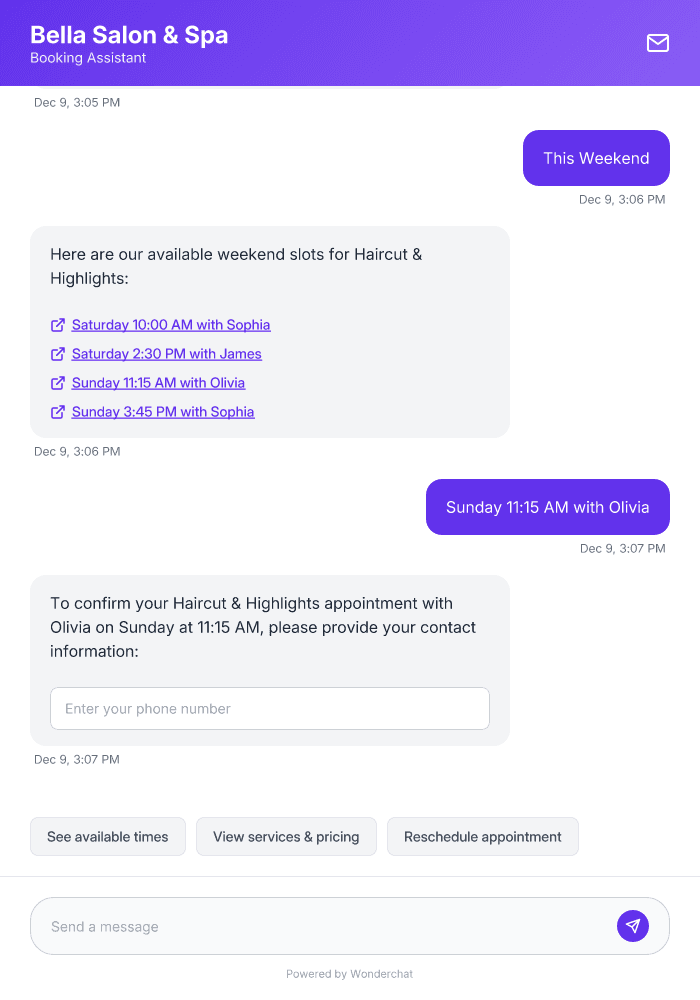 Salon Booking AI Agent Template for 24/7 Appointment Management
