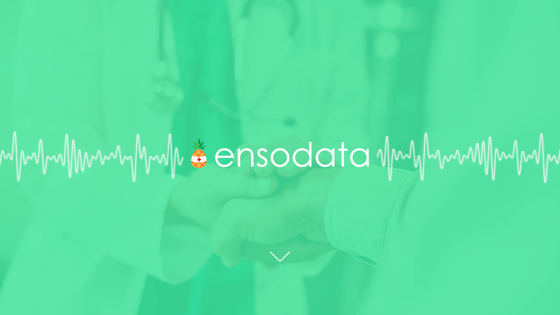 EnsoData $29M Series A pitch deck title slide - AI sleep apnea health tech startup with waveform visualization and pineapple logo on mint green background