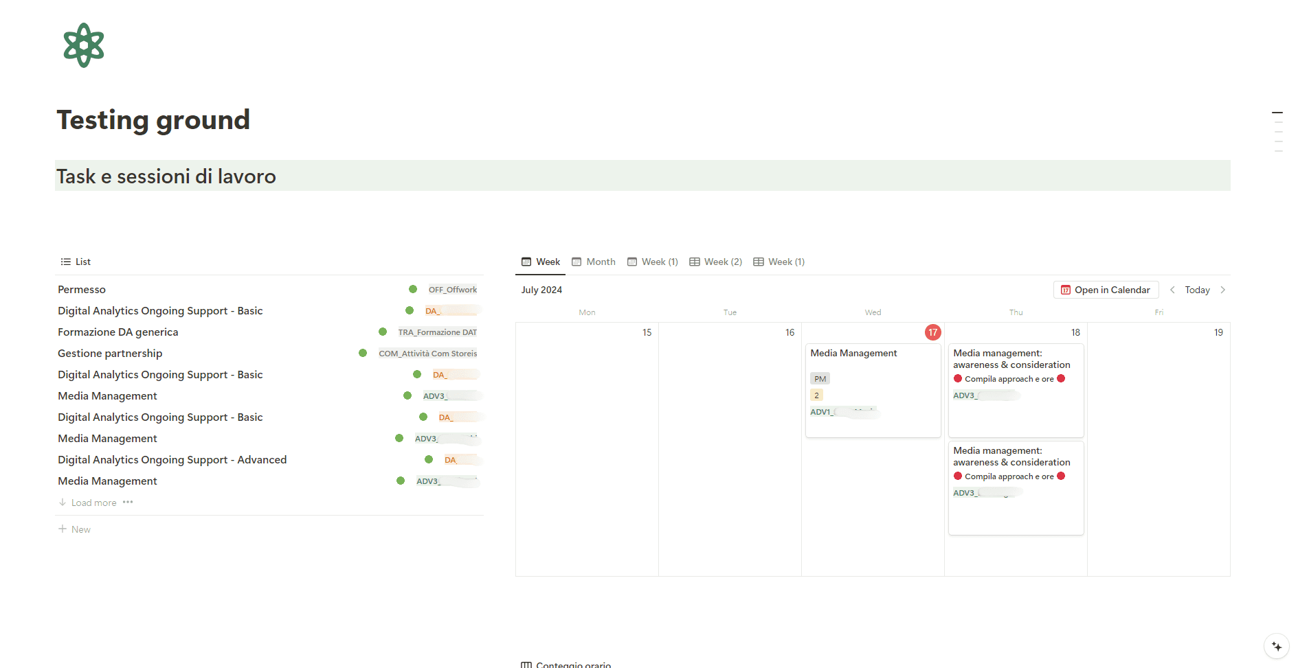 La pagina testing ground che abbiamo creato per effettuare test di modifica in sicurezza