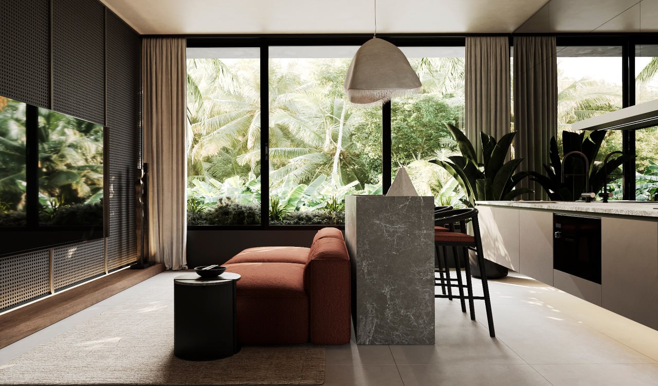 An apartment located on the 2nd floor with a direct tropical forest view in Secret by INSHI complex, Ubud