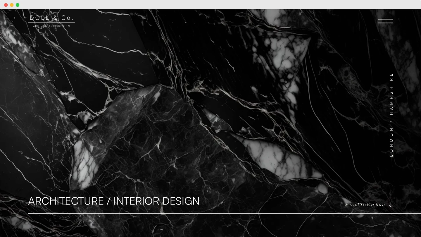 Homepage hero section design