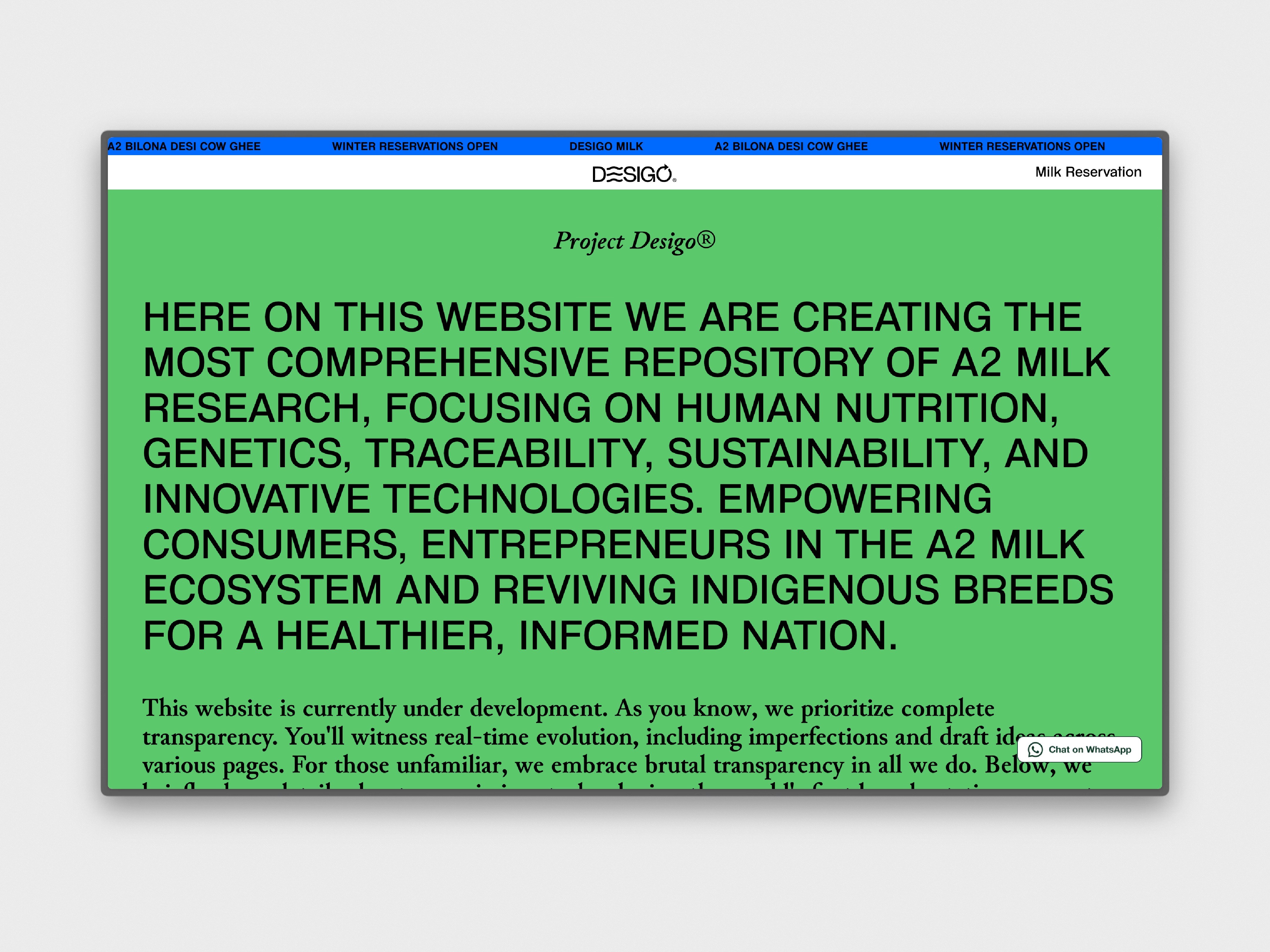 Kartik Galhotra | Desigo Milk | Sloth Thinkers | Collaborated with Sloth Thinkers’ designers to craft a visually stunning, high-impact website experience that showcases Desigo Milk’s journey, process, and premium dairy offerings.