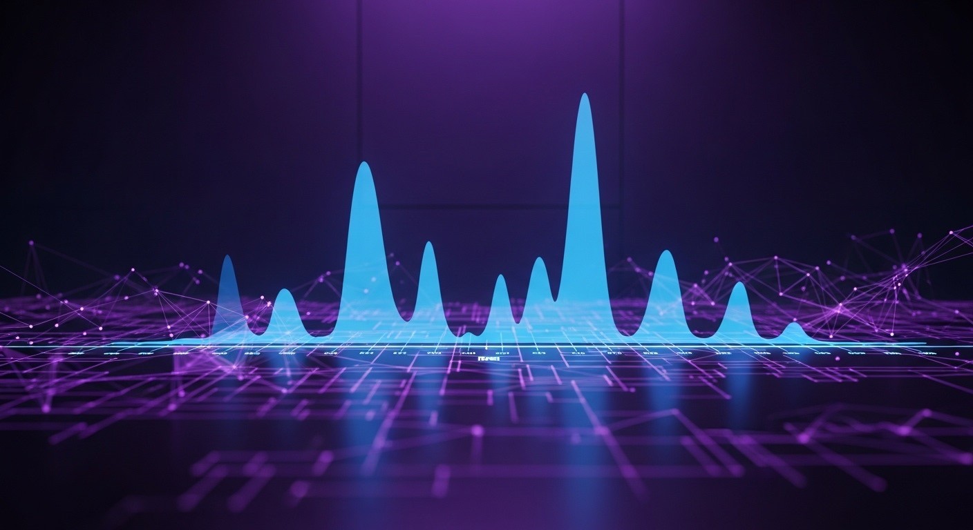 Digital balance scale comparing consistent AI outputs with fluctuating response variability