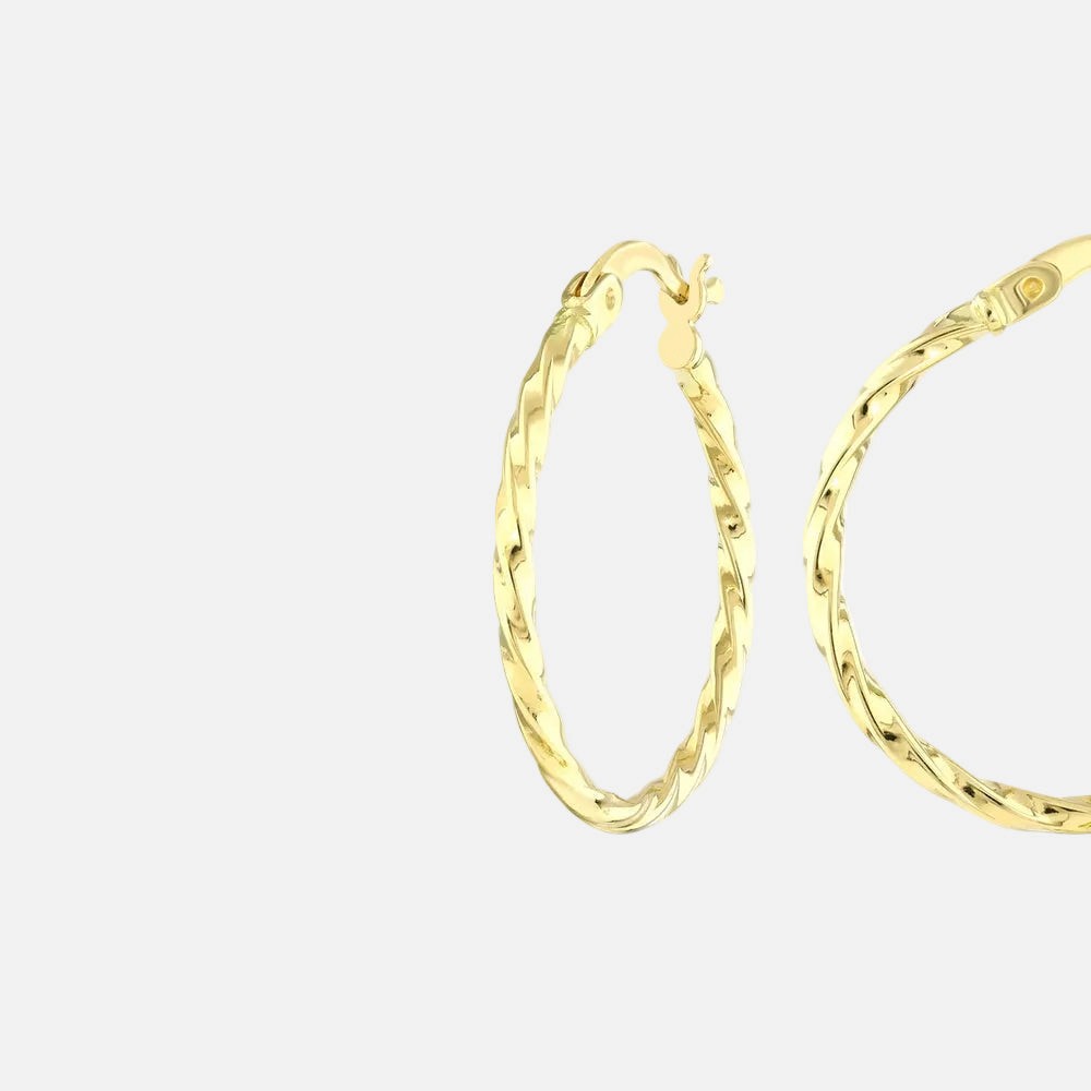 Assos 14 Ayar Altın Halka Küpe 2 cm Çaplı Şık Tasarım