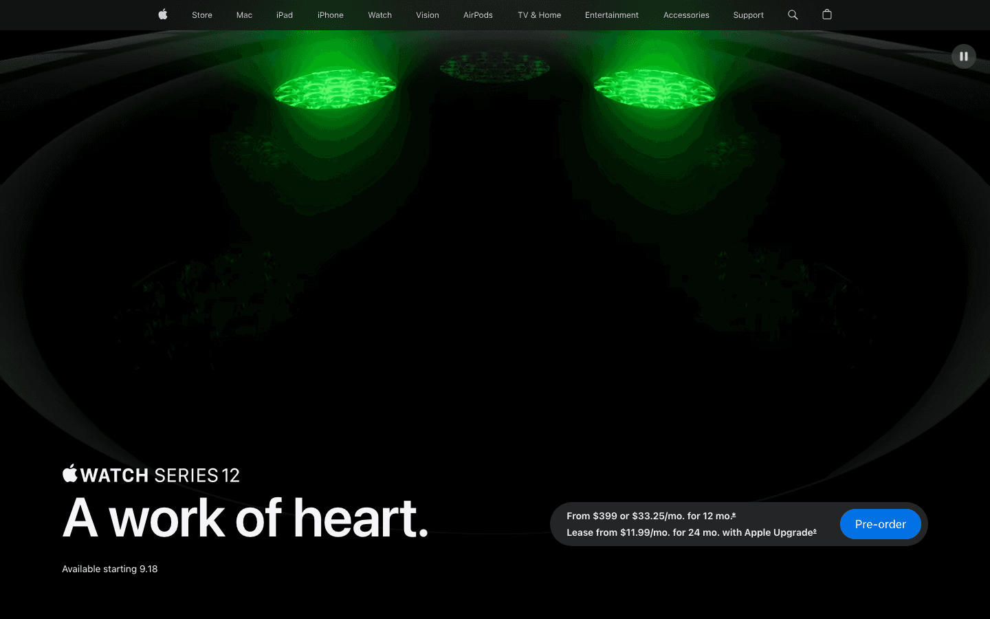 Apple Watch Series 12 hero page