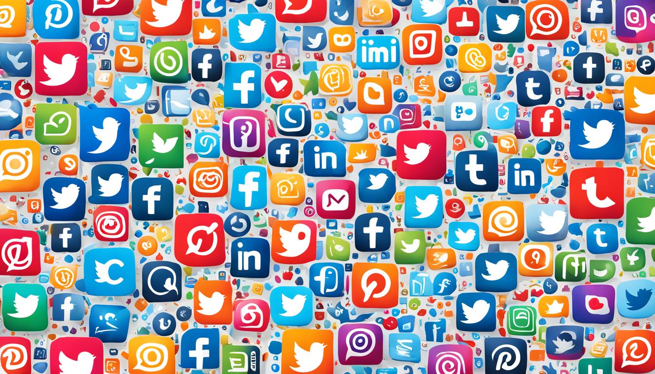 A colorful collage of various social media platform icons, arranged in a way that represents a cohesive visual branding strategy. Each icon should be placed strategically, with brighter and bolder colors used to draw attention to the most important icons. Imagine the icons arranged like building blocks, forming a strong and stable foundation for any brand's social media presence.