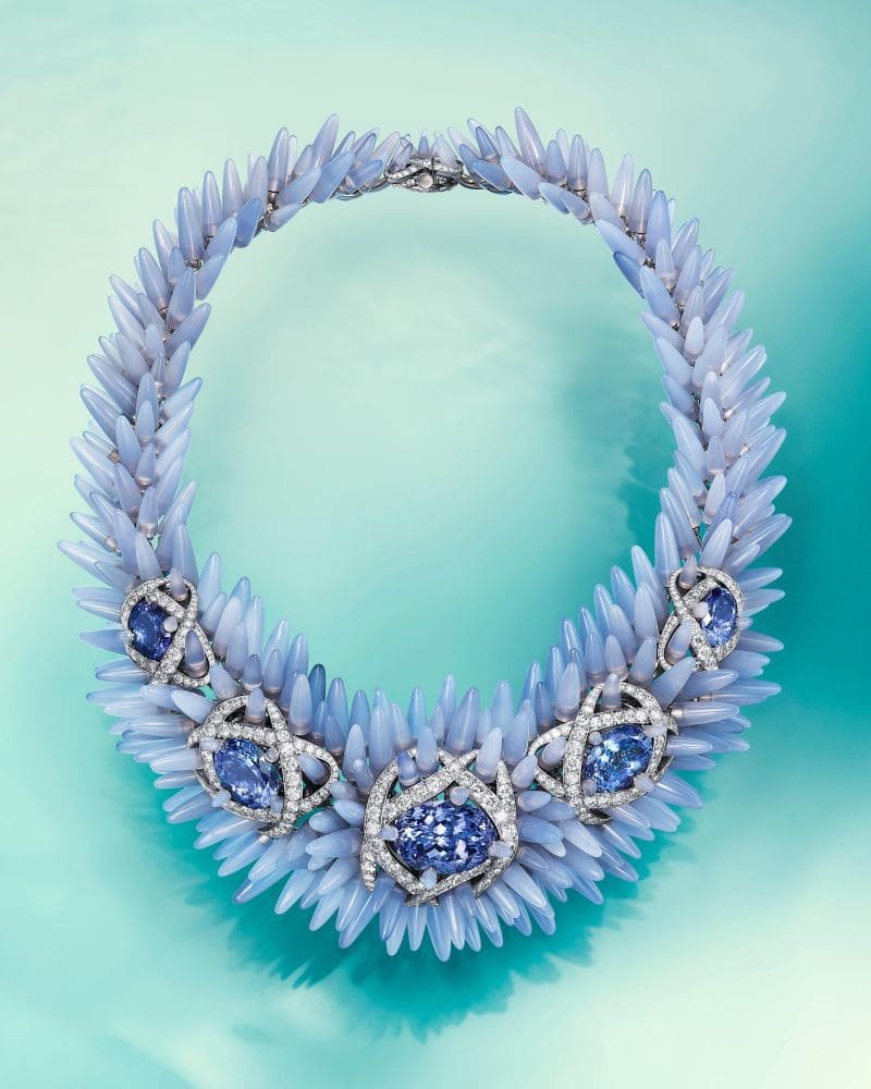 High jewelry necklace inspire by the sea urchin