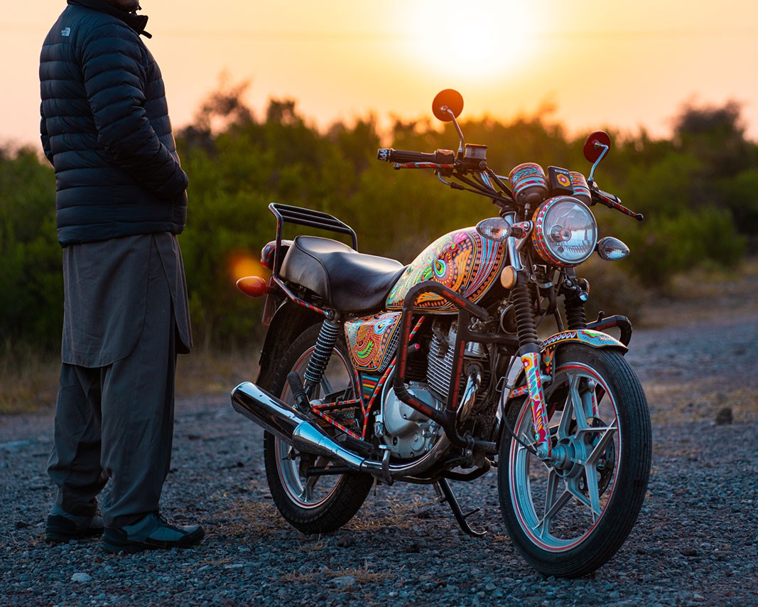 Motorcycle rental at Coyote Den Hostel in Islamabad, Pakistan