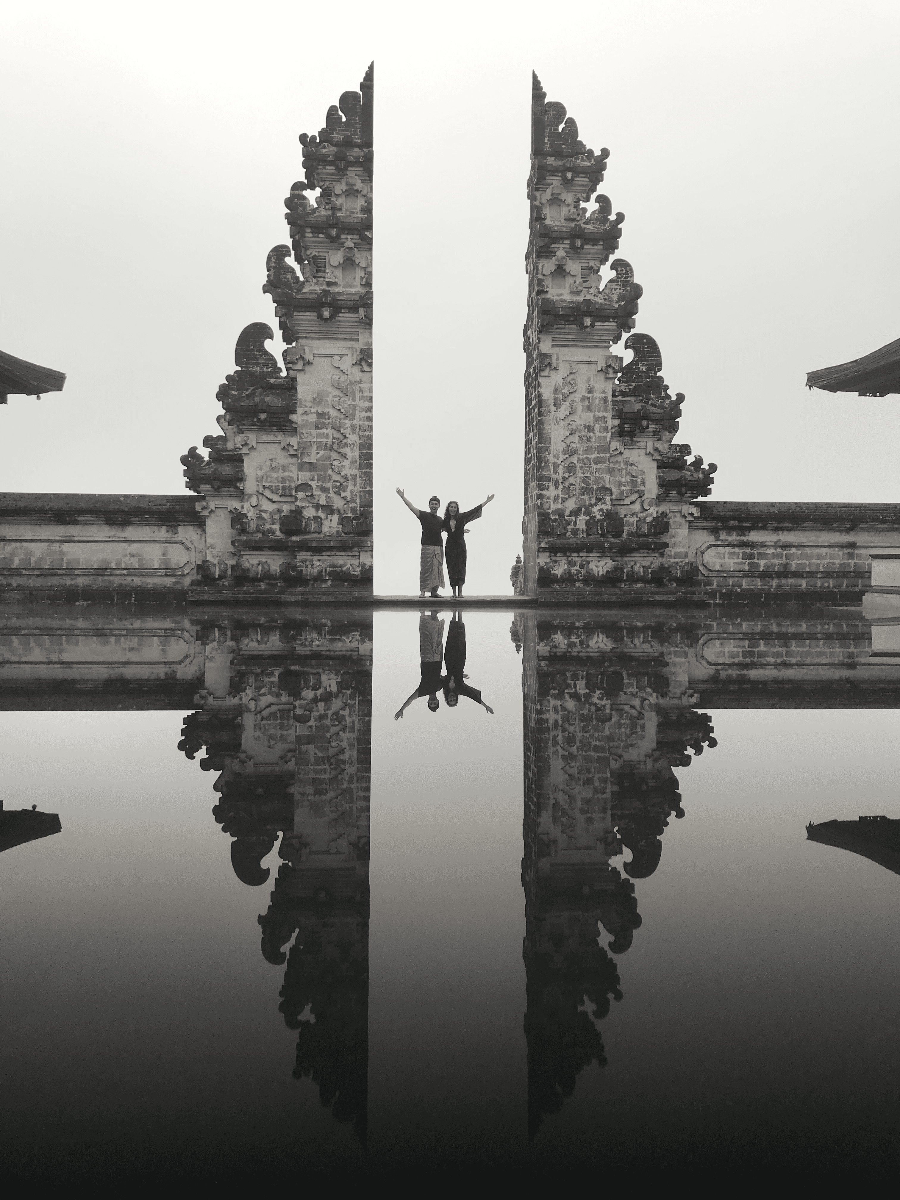 Picture of Adrian and his wife at the 'Gates of Heaven', at Pura Lempuyang Temple in Bali.