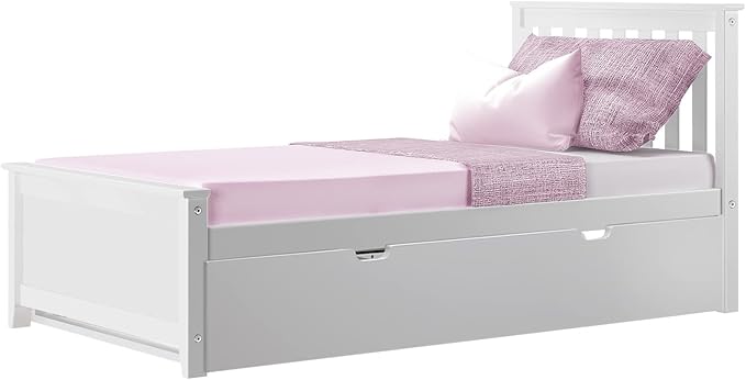 Built with premium materials, the max and lily trundle bed ensures lasting comfort and support.