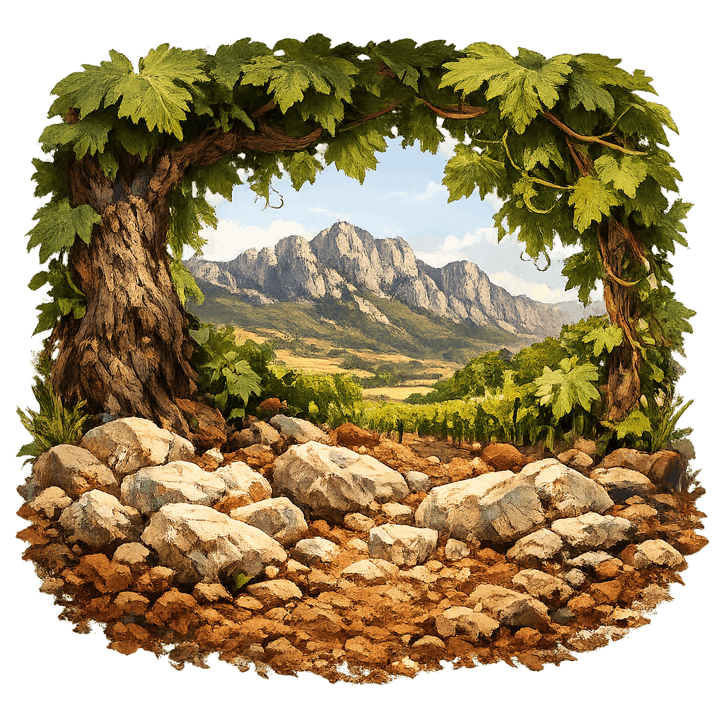 Detailed graphic of the Alenquer wine region.