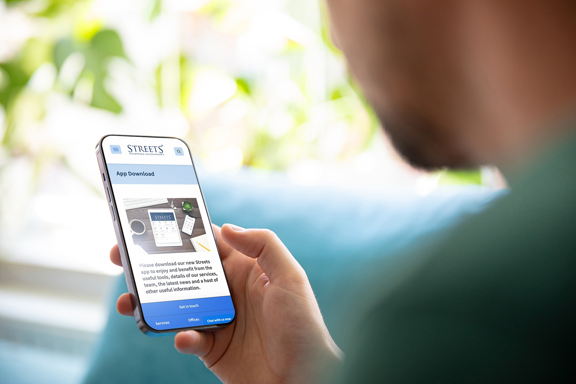 Phone screen showing the Streets app download page