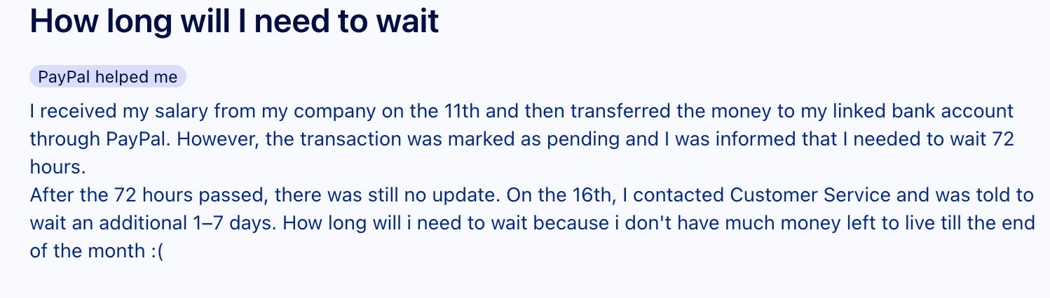 PayPal payment review
