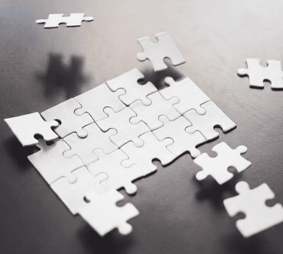 puzzle pieces on black background