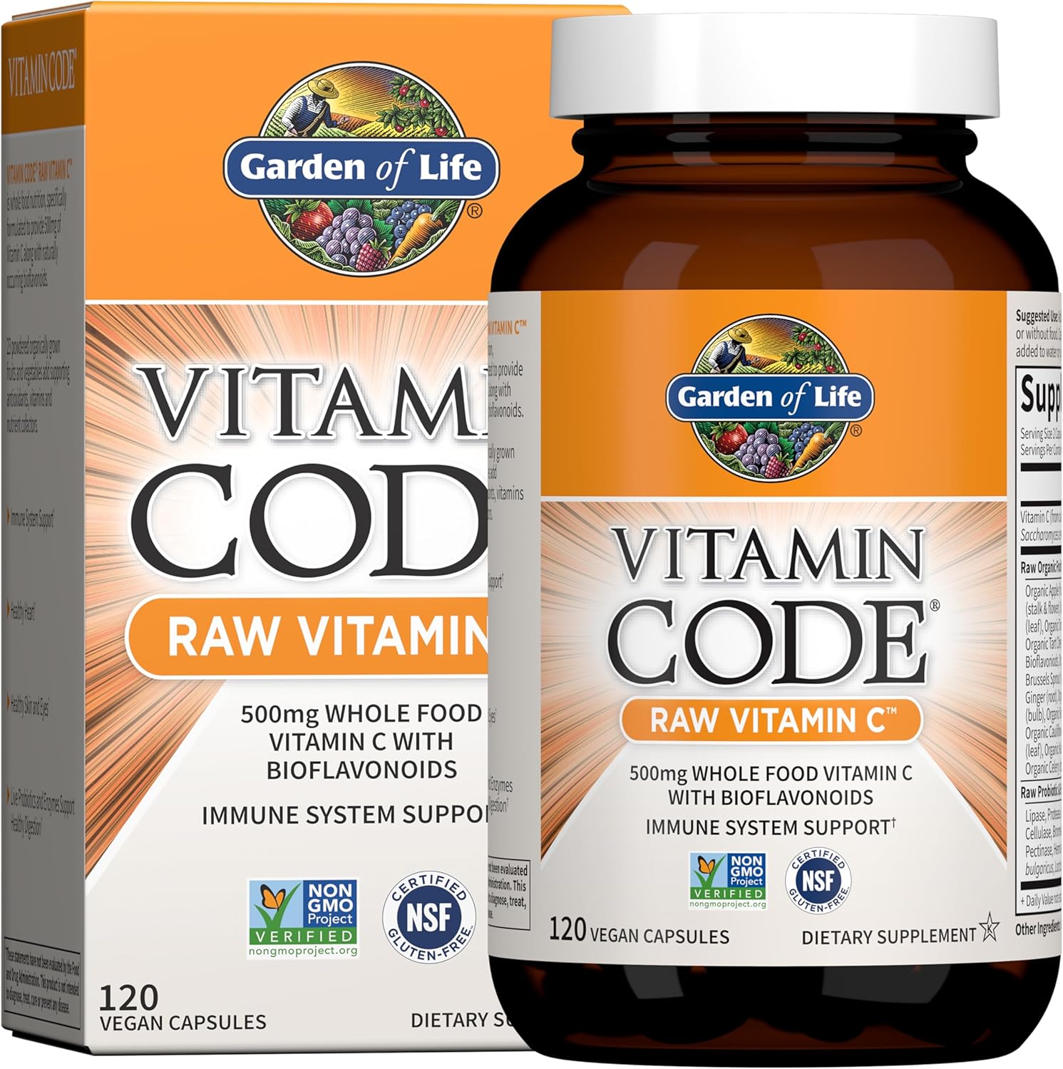Garden of Life Vitamin Code Raw Vitamin C 500mg 120ct