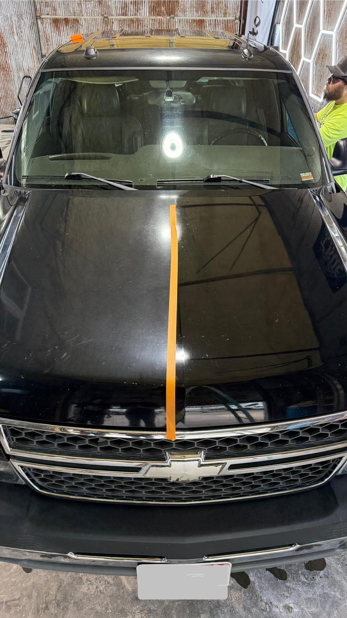 Black Truck getting paint corrected