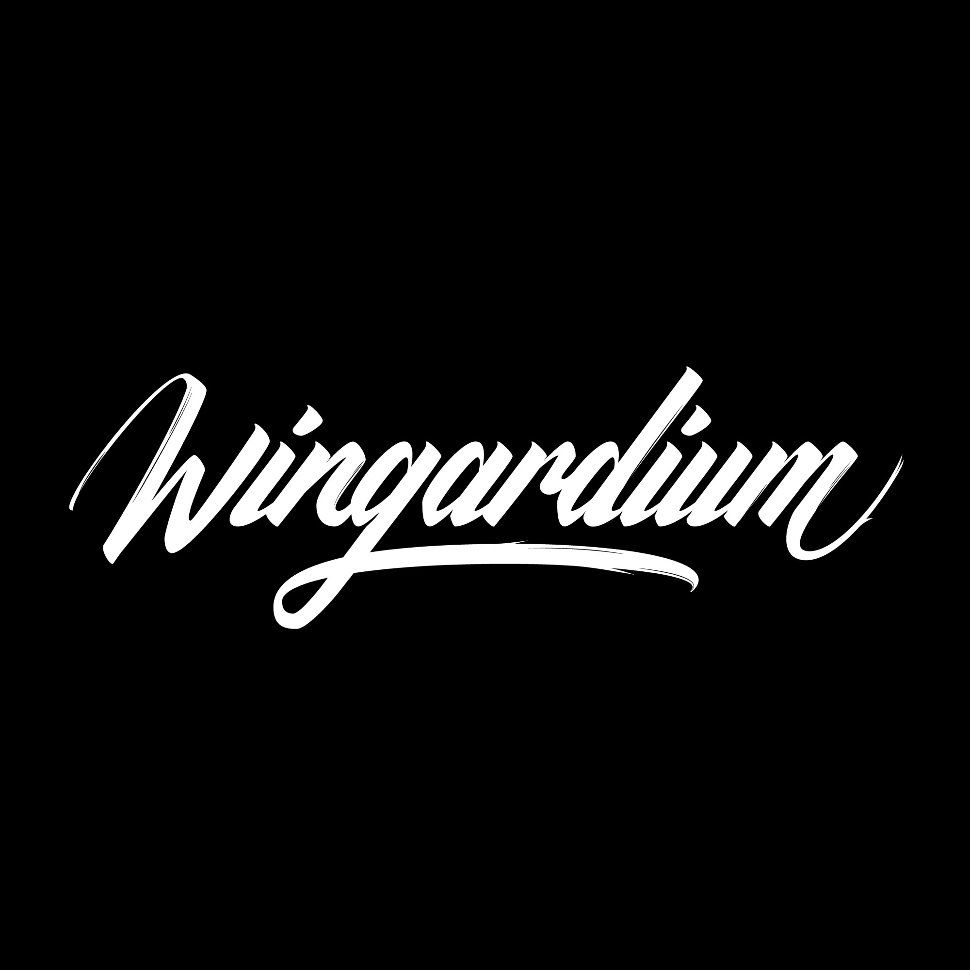 Brush lettering writing "Wingardium"