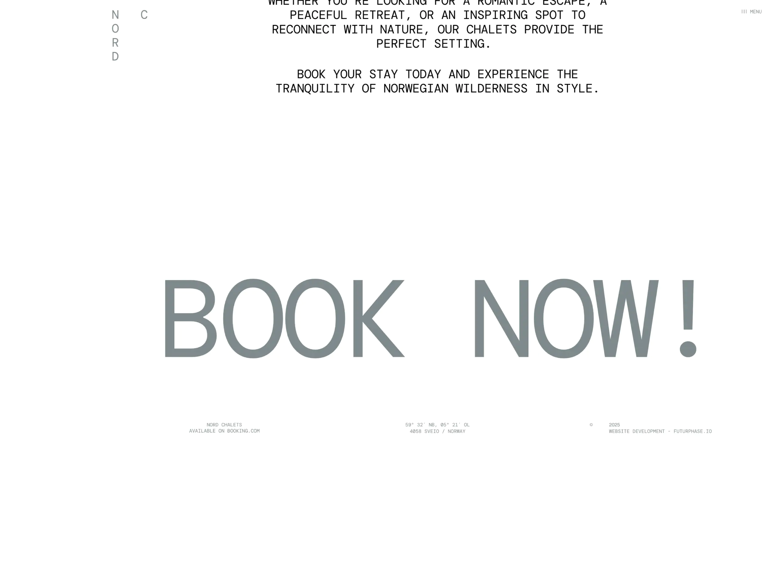 Book a cabin or chalet in Scandinavia. Website development and design by FuturPhase.