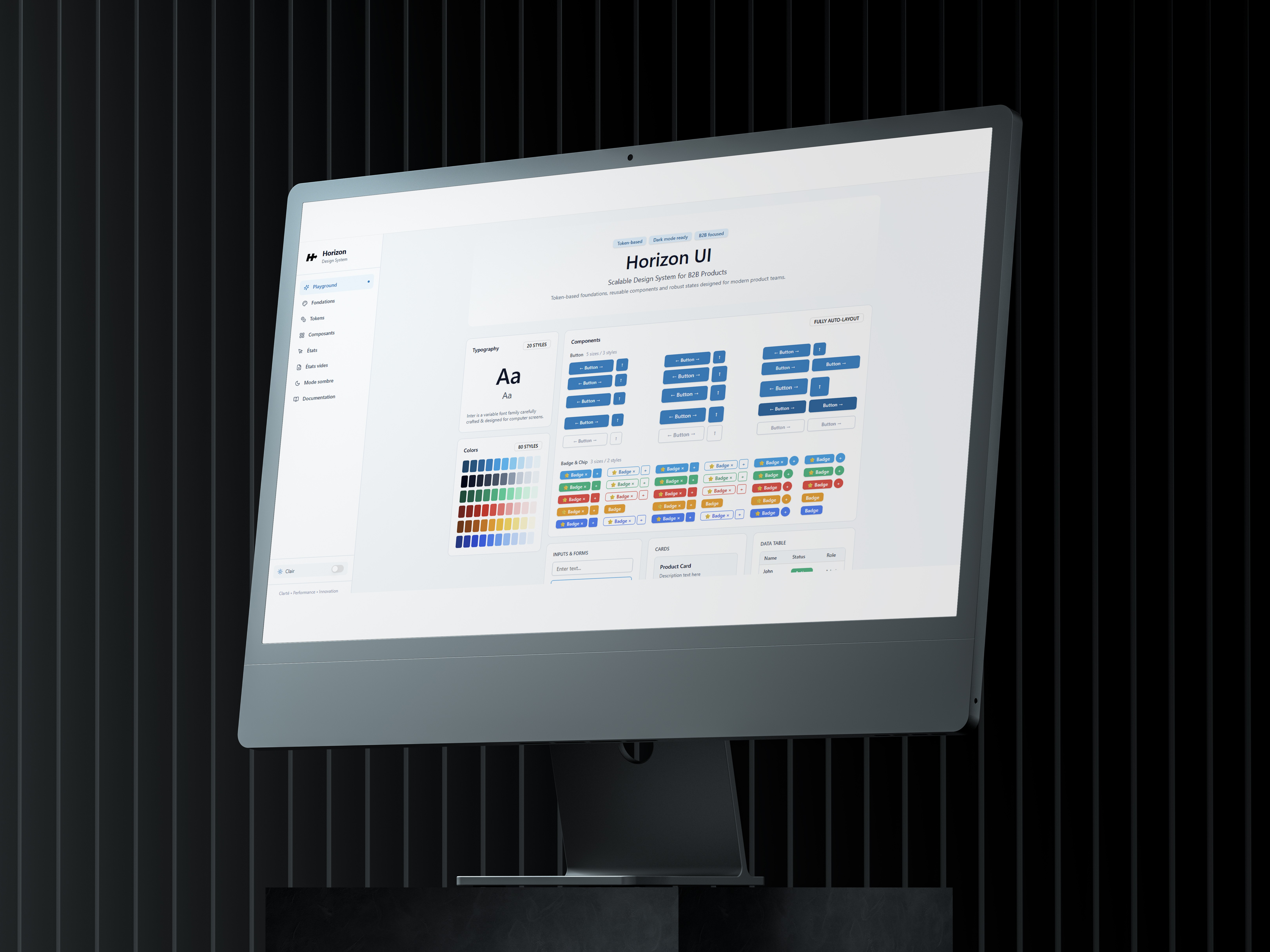 Présentation du playground ui de l'entreprise Horizon